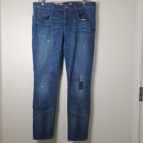 Anthropologie Pilcro and the Letterpress Patched Distressed Jeans Blue Size 32 - Picture 13 of 13